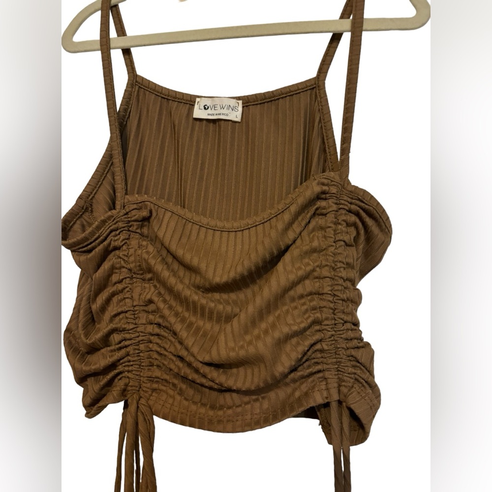 Love Wins Cropped Ruched Top - Size Large